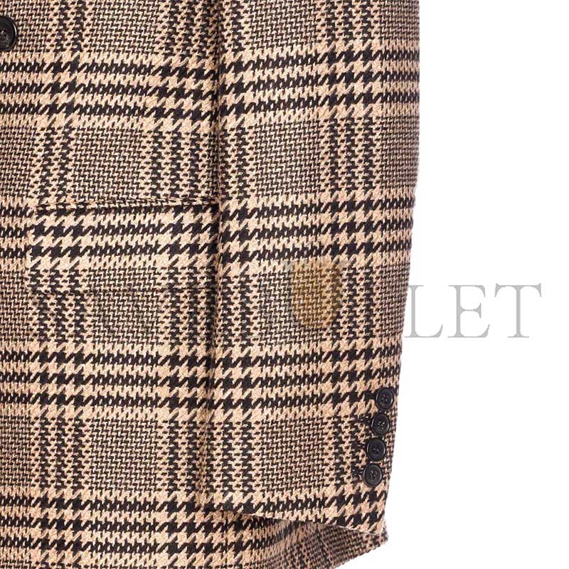 Y51 DOUBLE-BREASTED PLAID SUIT JACKET